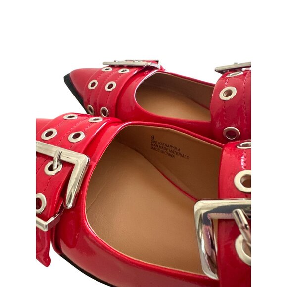 PROJECT CLOUD Red Patent Buckle Flats Size 9 NEW NIB - Picture 10 of 10